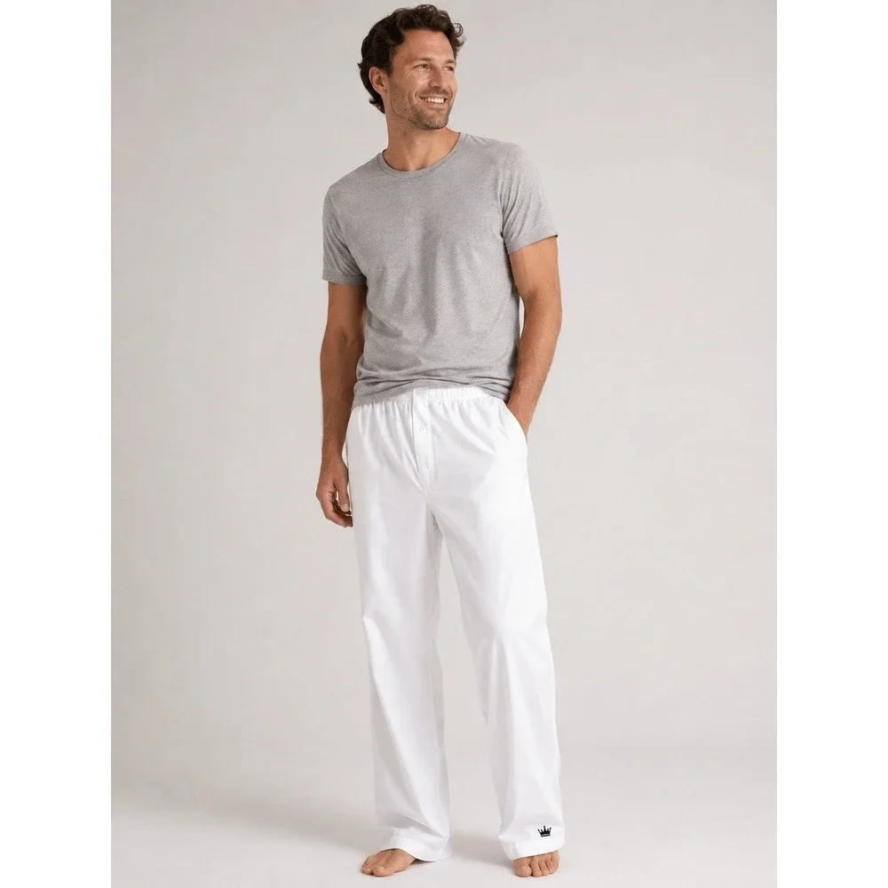 Royal Highnies XL White Pima Cotton Lounge Pants Made USA 30